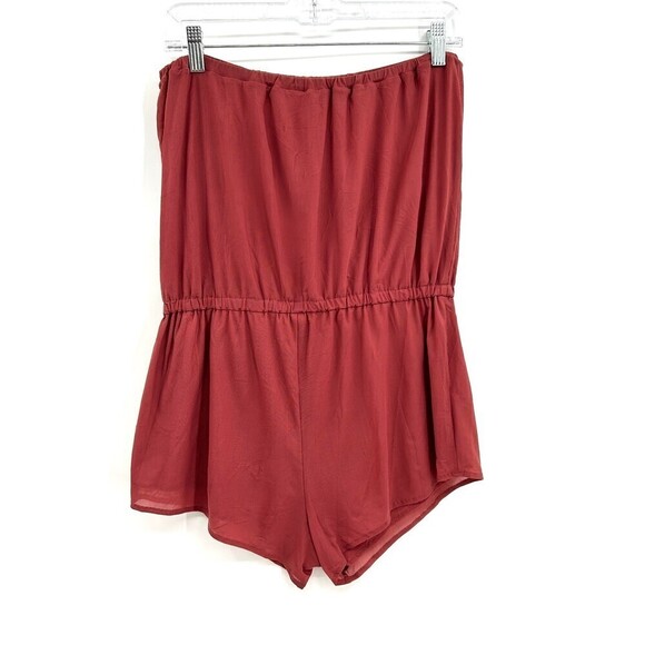 NWT CHASER Rusty Pink Strapless Swim Romper Cover Up Size Medium - Picture 2 of 4